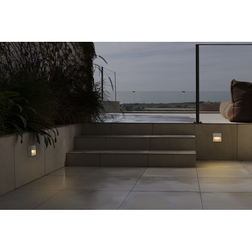 FARO 71964 - LED trappearmatur DUNE LED/3W/230V 2200/2700/3200/4000K IP65 hvid kvadratisk