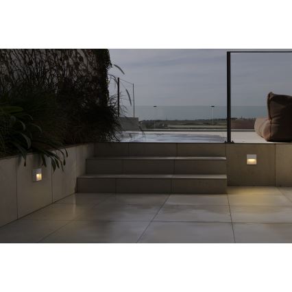 FARO 71964 - DUNE LED trappearmatur LED/3W/230V 2200/2700/3200/4000K IP65 hvid firkantet