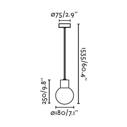 FARO 74427C-01 - Udendørs pendel MOON 1xE27/15W/230V IP44