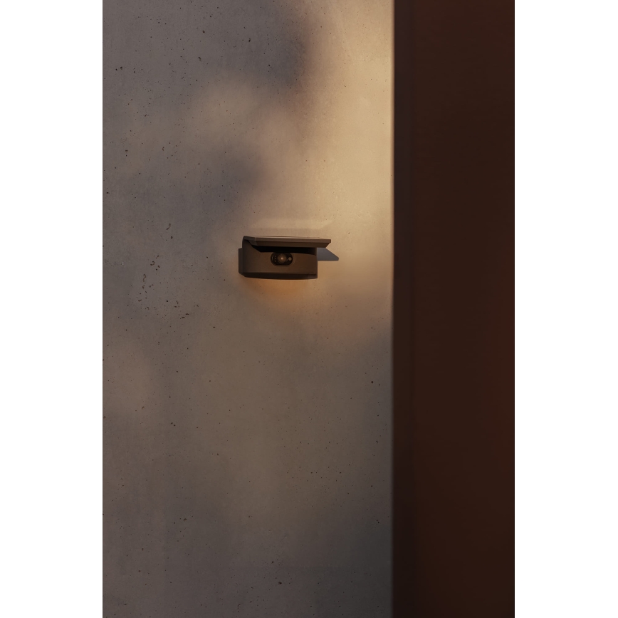 FARO 74456 - LED solcelledrevet væglampe med sensor LUMA LED/5W/3,7/230V IP65 antracit