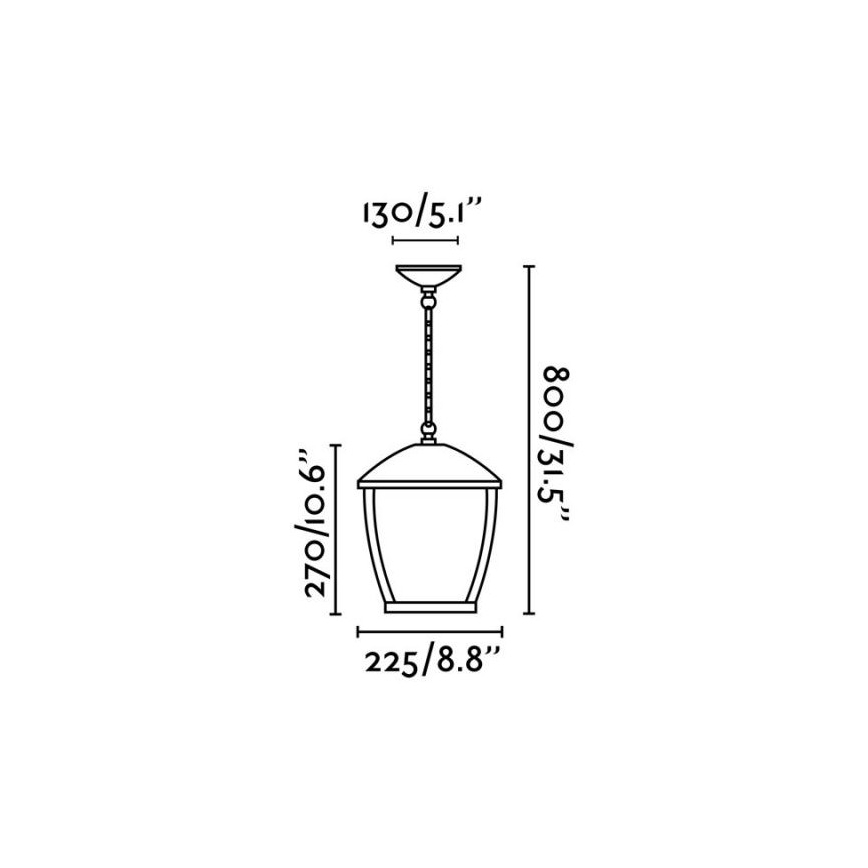FARO 75002 - Udendørs lysekrone på en kæde WILMA 1xE27/100W/230V IP44