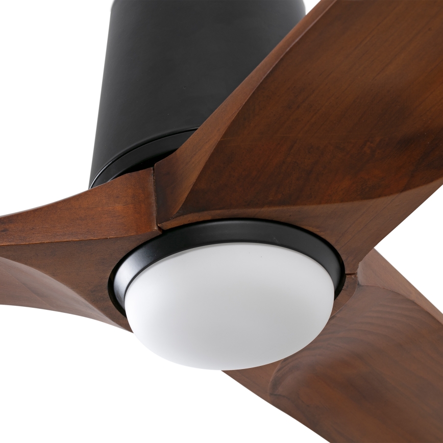 FARO 33839WT-1TW - LED loftventilator dæmpbar HEYWOOD TUB L LED/10W/230V 2700/4000/6000K fyrretræ/sort diameter 132 cm Wi-Fi Tuya + fjernbetjening