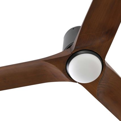 FARO 33839WT-1TW - LED loftventilator dæmpbar HEYWOOD TUB L LED/10W/230V 2700/4000/6000K fyrretræ/sort diameter 132 cm Wi-Fi Tuya + fjernbetjening