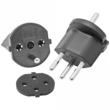 Fast adapter til Schweiz SCHUKO/J 230V IP44 sort