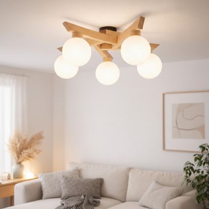 Fastmonteret loftlampe ANTONIO 5xG9/5W/230V eg/hvid