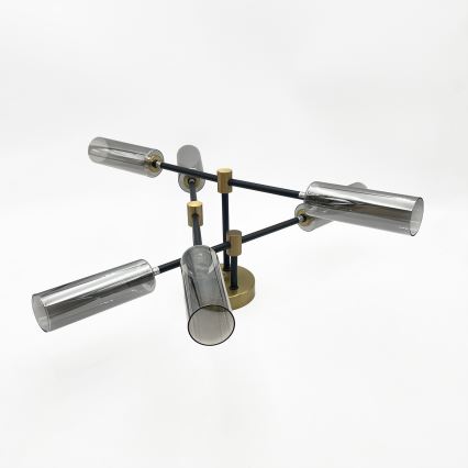 Fastmonteret loftlampe TESSA 6xG9/8W/230V messing/røget sort