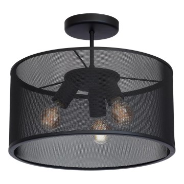 Fastmonteret lysekrone FELIX 3xE27/60W/230V antik sort