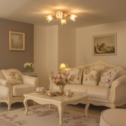 Fastmonteret lysekrone FIORINTINO 4xE14/40W/230V