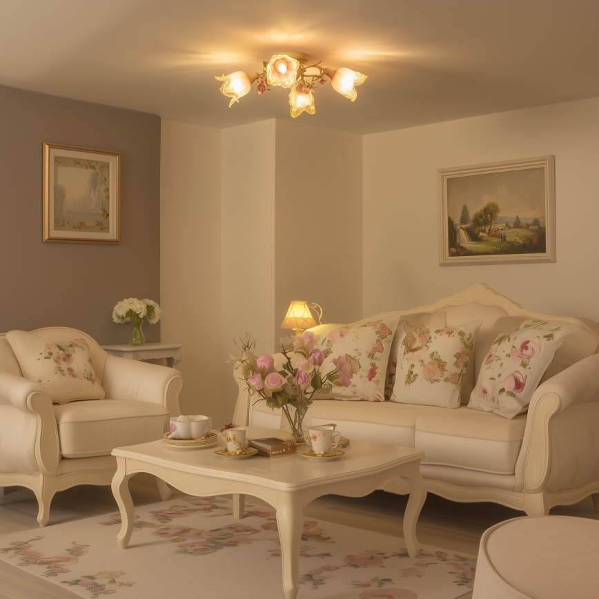 Fastmonteret lysekrone FIORINTINO 4xE14/40W/230V