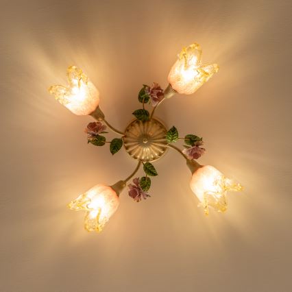 Fastmonteret lysekrone FIORINTINO 4xE14/40W/230V