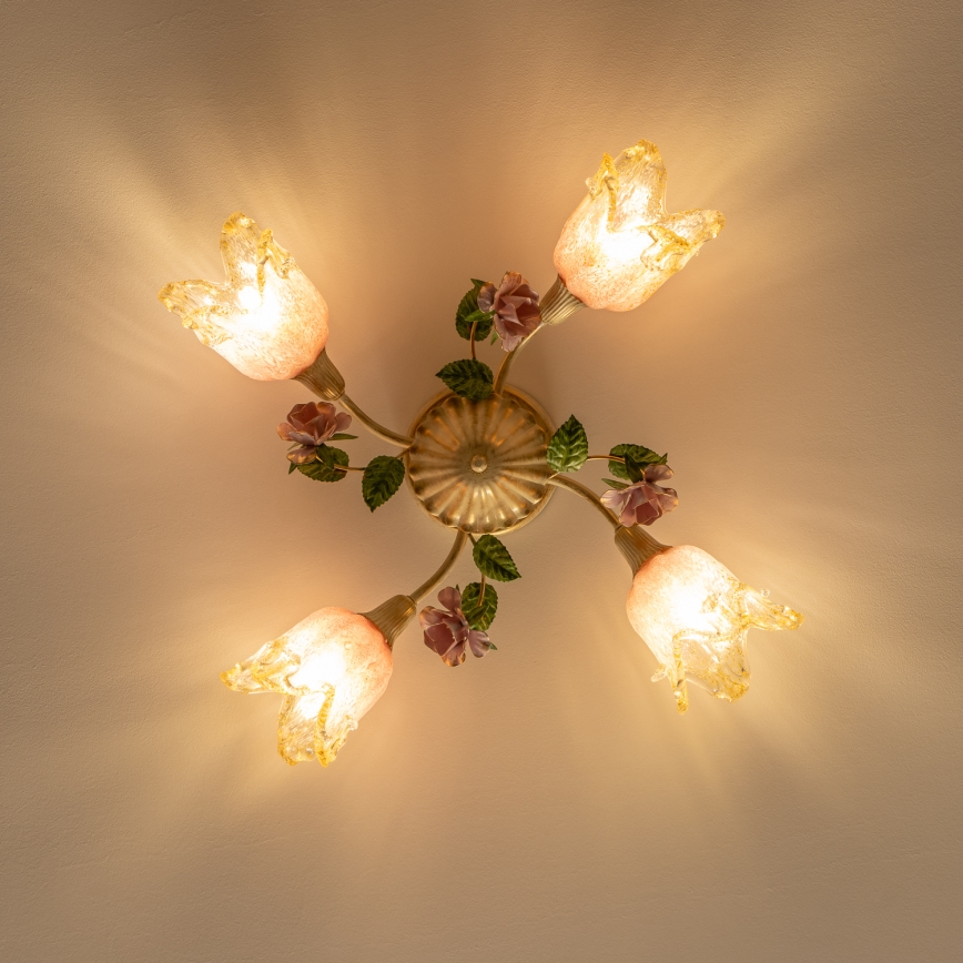 Fastmonteret lysekrone FIORINTINO 4xE14/40W/230V