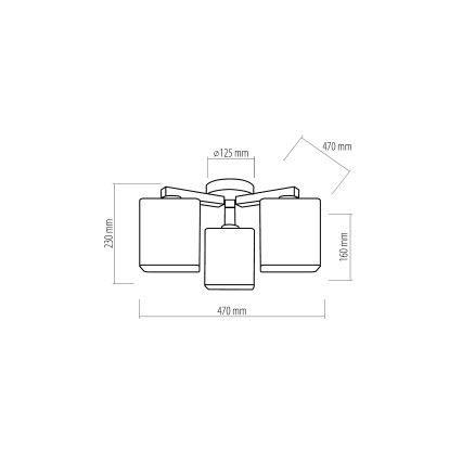 Fastmonteret lysekrone NADIA 3xE27/60W/230V