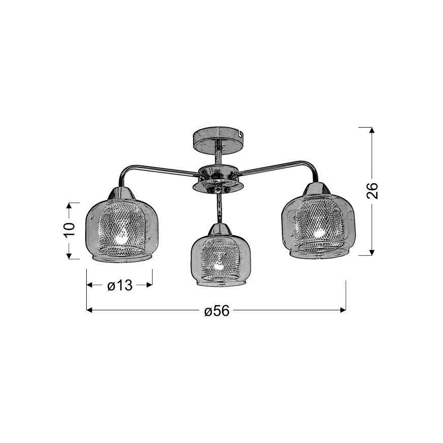 Fastmonteret lysekrone RAY 3xE14/40W/230V