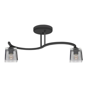Fastmonteret lysekrone SANTOS 2xE27/15W/230V antik sort