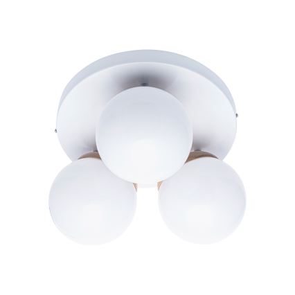 Fastmonteret lysekrone SFERA WOOD 3xE14/40W/230V