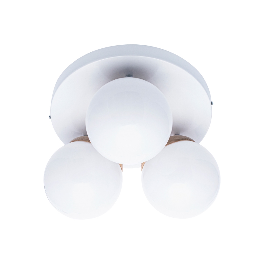 Fastmonteret lysekrone SFERA WOOD 3xE14/40W/230V