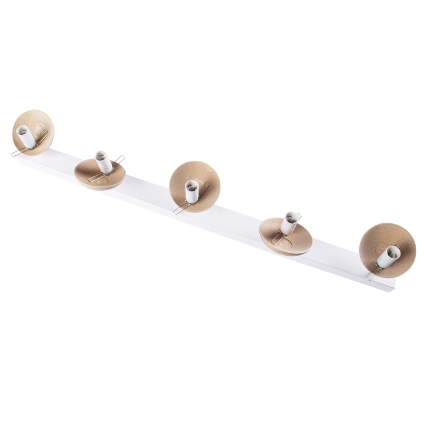 Fastmonteret lysekrone SFERA WOOD 5xE14/40W/230V