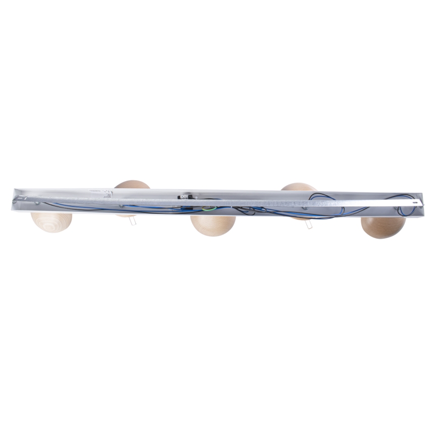 Fastmonteret lysekrone SFERA WOOD 5xE14/40W/230V