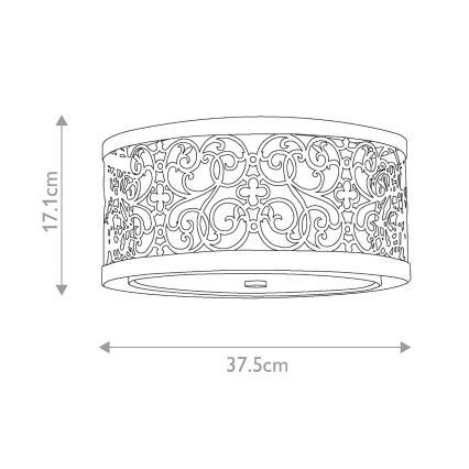Feiss - Loftlampe ARABESQUE 2xE27/40W/230V guld