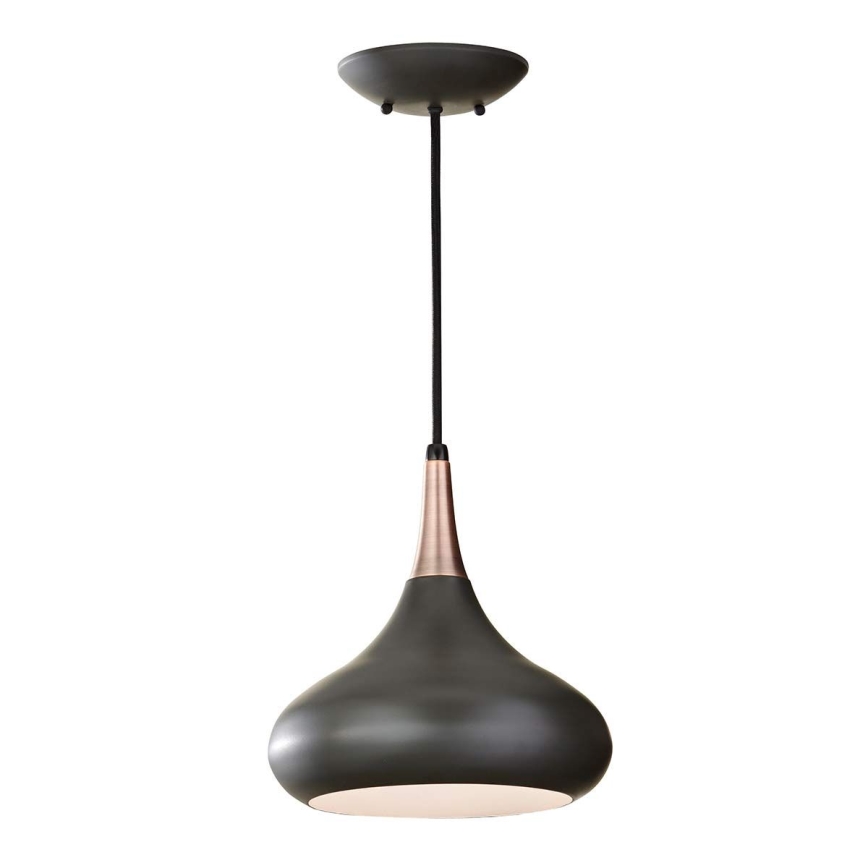 Feiss - Pendel på ledning BESO 1xE27/60W/230V Ø 25,4 cm sort/kobber