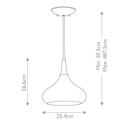 Feiss - Pendel på ledning BESO 1xE27/60W/230V Ø 25,4 cm sort/kobber