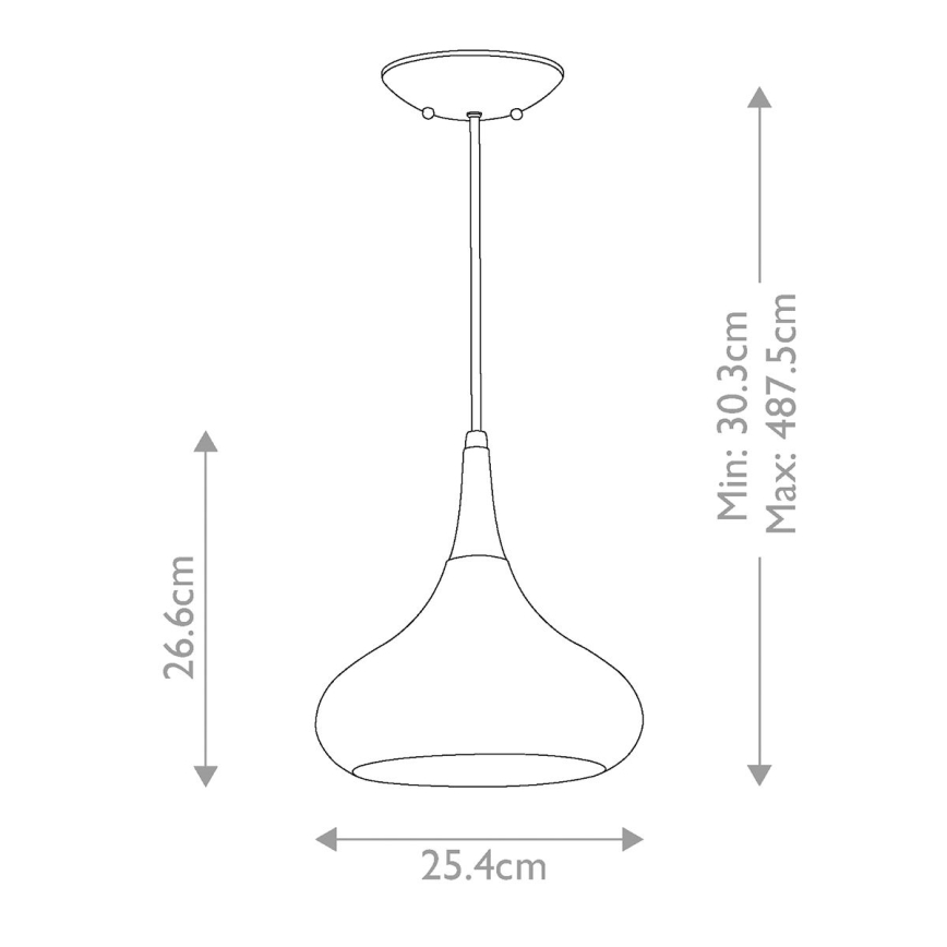 Feiss - Pendel på ledning BESO 1xE27/60W/230V Ø 25,4 cm sort/kobber
