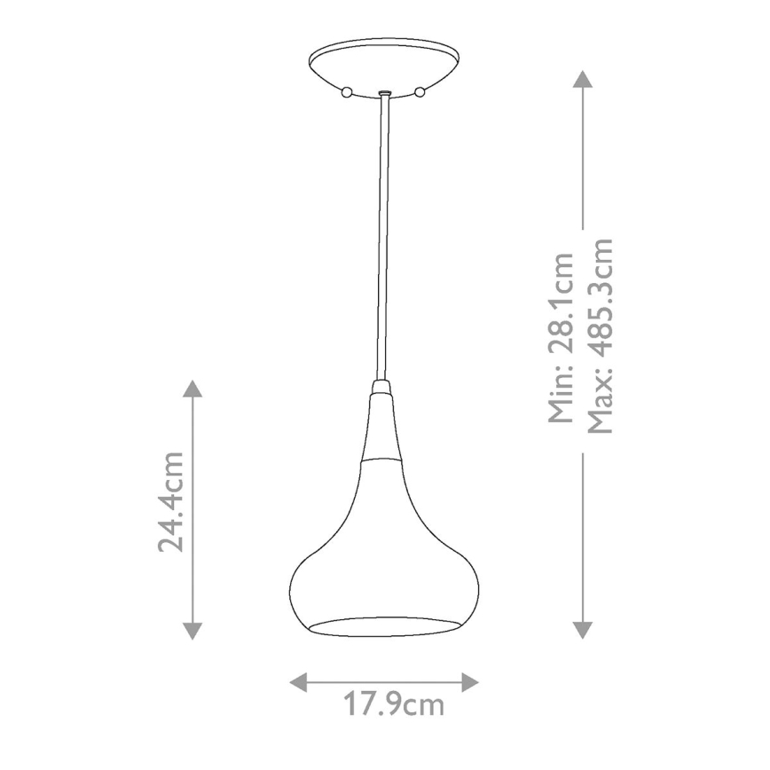 Feiss - Pendel på ledning BESO 1xE27/60W/230V mat krom/sort