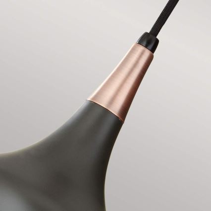 Feiss - Pendel med kabelophæng BESO 1xE27/60W/230V Ø 17,9 cm sort/kobber
