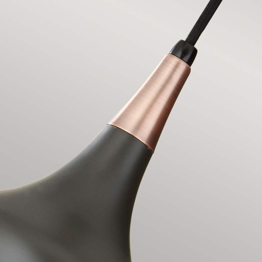 Feiss - Pendel med kabelophæng BESO 1xE27/60W/230V Ø 17,9 cm sort/kobber