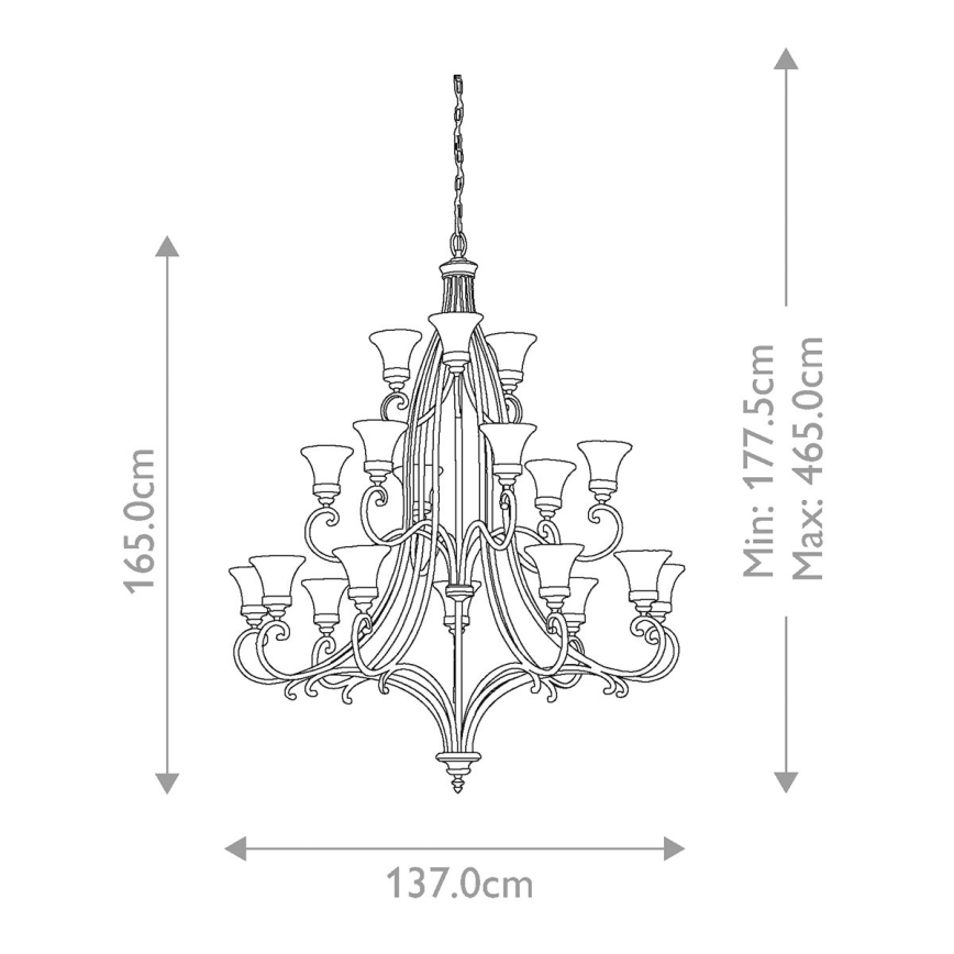 Feiss - Pendel med kædeophæng DRAWING ROOM 18xE27/60W/230V