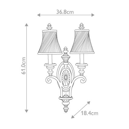 Feiss - Væglampe DRAWING ROOM 2xE14/60W/230V