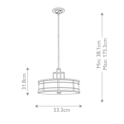 Feiss - FUSION loftlampe på stang, 3xE27/40W/230V, guldfarvet