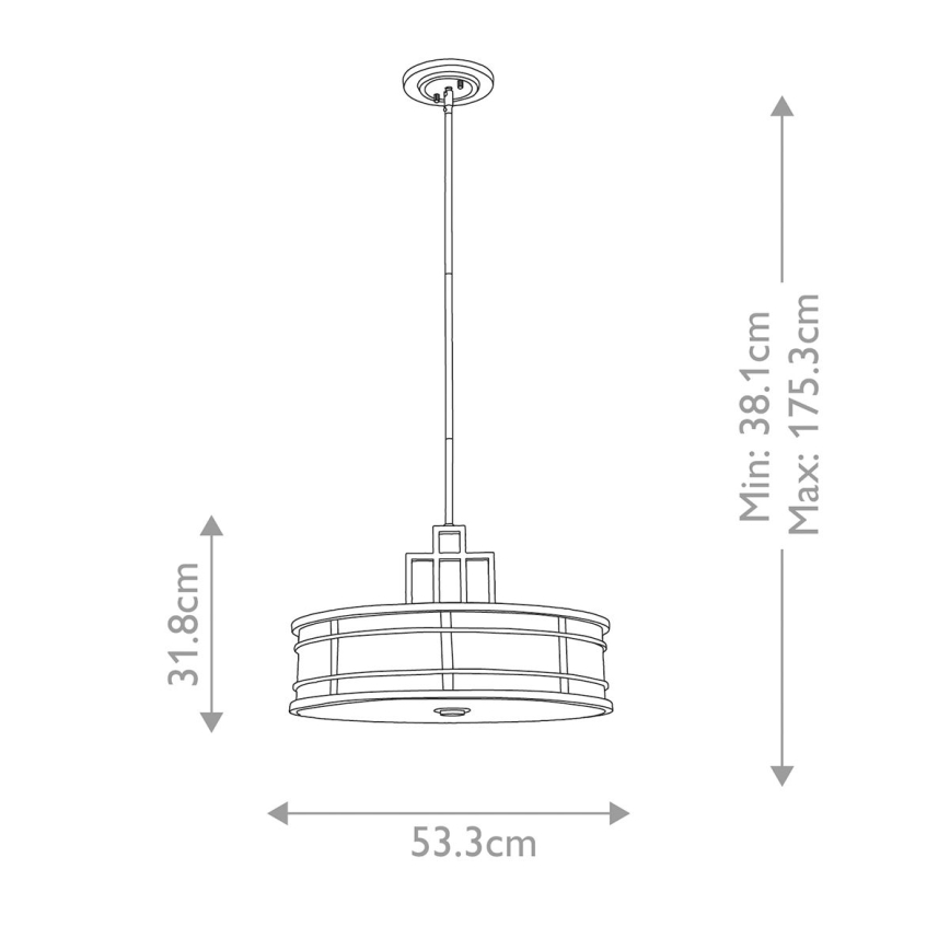 Feiss - FUSION loftlampe på stang, 3xE27/40W/230V, guldfarvet