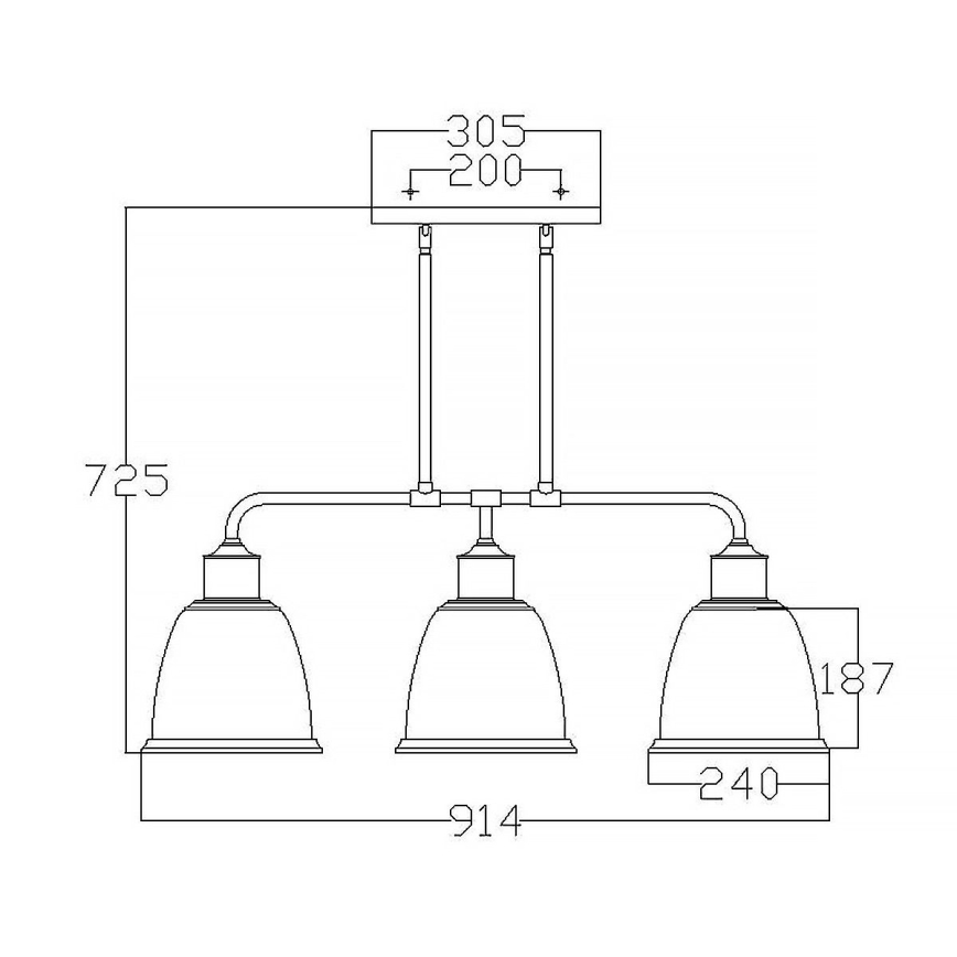 Feiss - Pendellampe HOBSON 3xE27/60W/230V