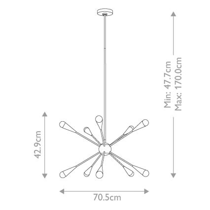 Feiss - LED pendel JAX 10xG9/3W/230V skinnende krom