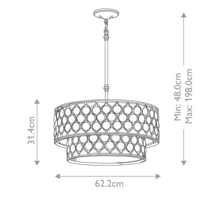 Feiss - Pendellampe LUCIA 6xE27/60W/230V