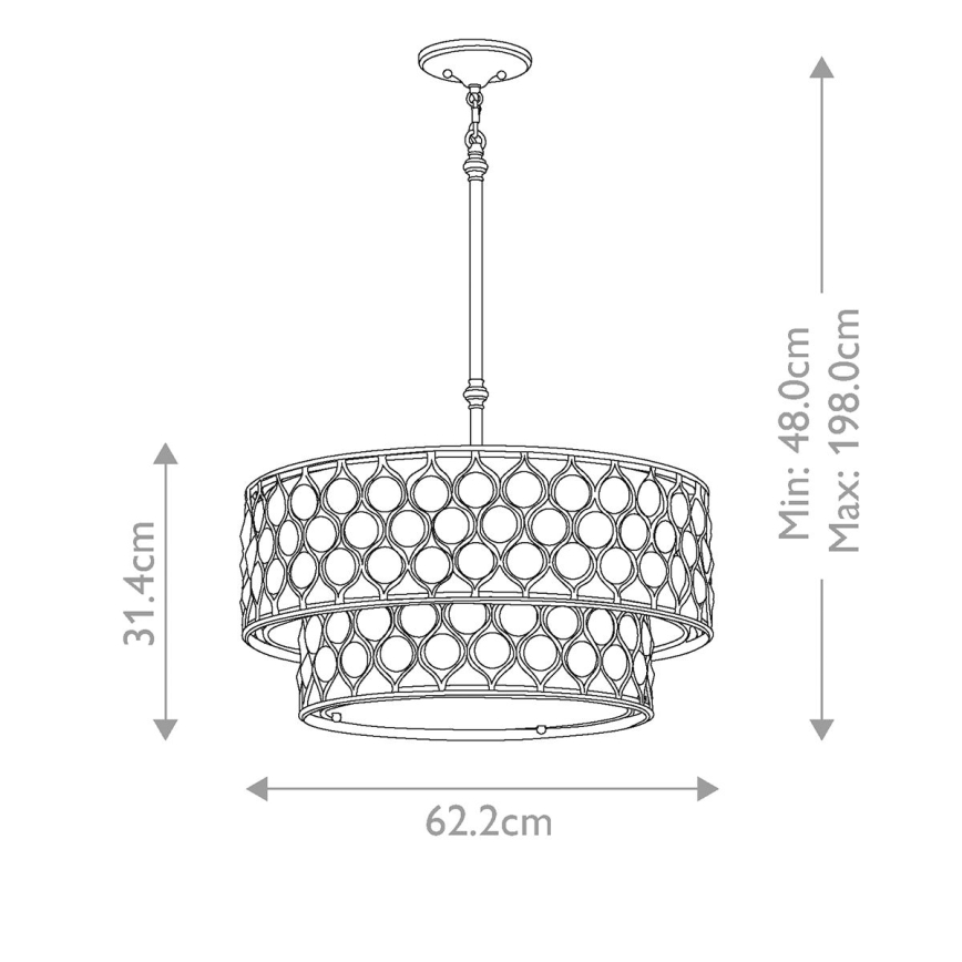 Feiss - Pendellampe LUCIA 6xE27/60W/230V