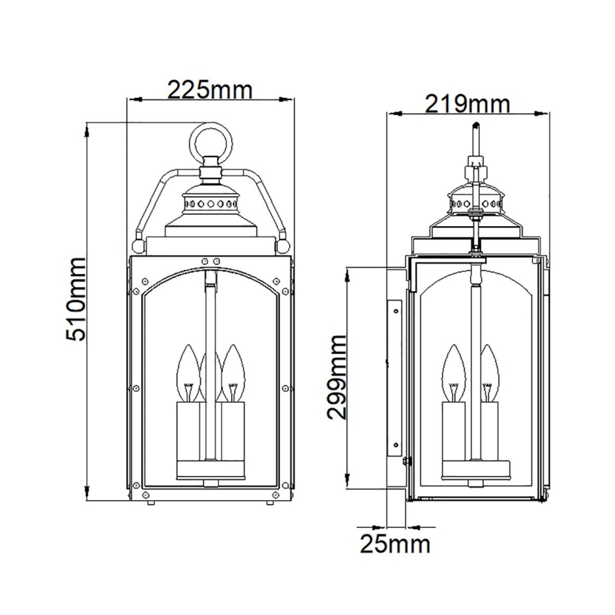 Feiss - Udendørs væglampe RANDHURST 3xE14/40W/230V IP44