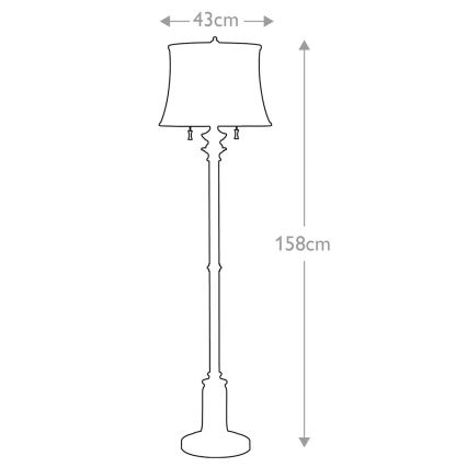 Feiss - Gulvlampe STATEROOM 2xE27/60W/230V sølvfarvet
