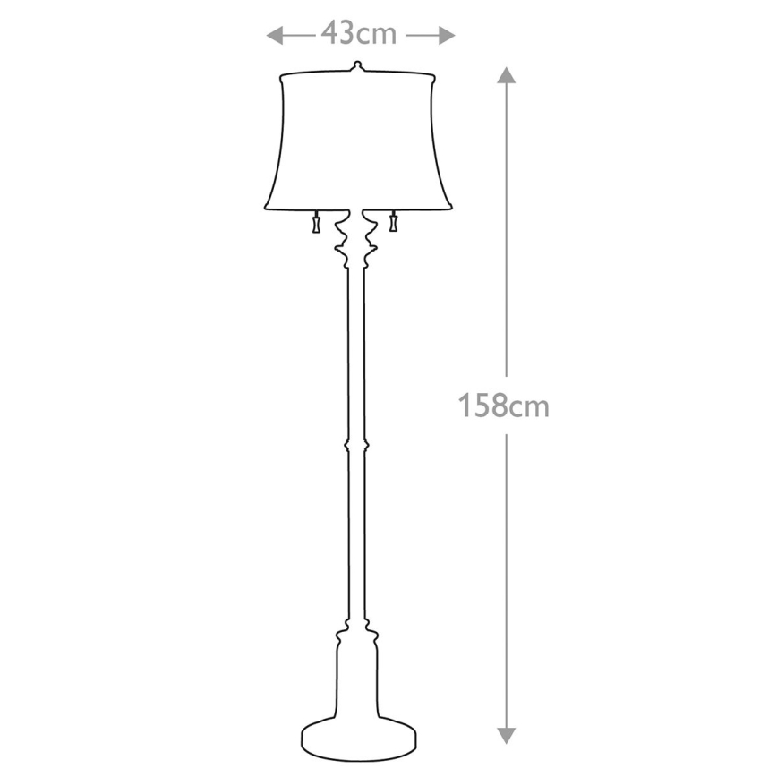 Feiss - Gulvlampe STATEROOM 2xE27/60W/230V sølvfarvet