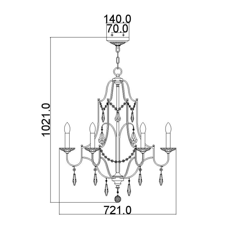Feiss - Pendel med kædeophæng VALENTINA 6xE14/60W/230V