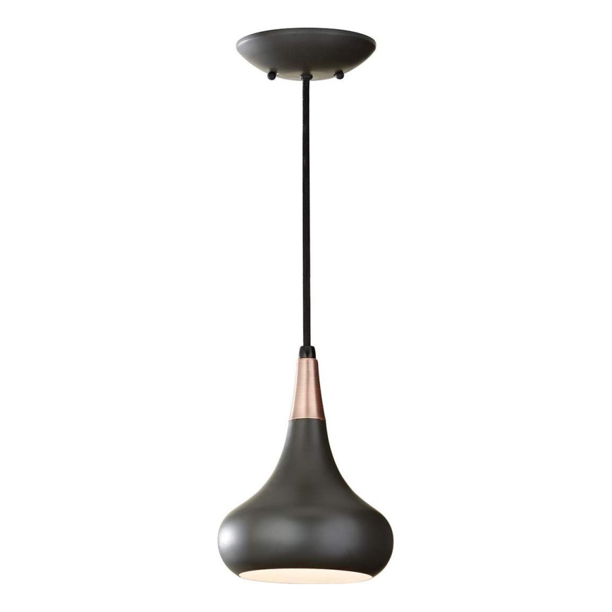 Feiss - Pendel med kabelophæng BESO 1xE27/60W/230V Ø 17,9 cm sort/kobber