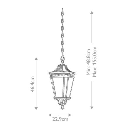 Feiss - Udendørspendel med kædeophæng COTSWOLD LANE 2xE14/60W/230V IP23 sort