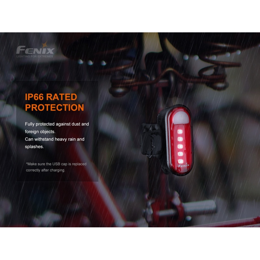 Fenix BC05RV20 - LED cykellygte genopladelig LED/USB IP66 15 lm 120 timer