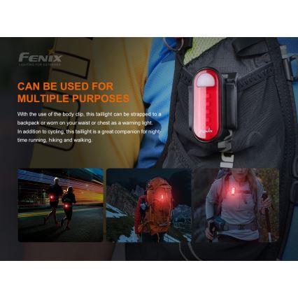 Fenix BC05RV20 - LED cykellygte genopladelig LED/USB IP66 15 lm 120 timer
