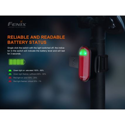 Fenix BC05RV20 - LED cykellygte genopladelig LED/USB IP66 15 lm 120 timer