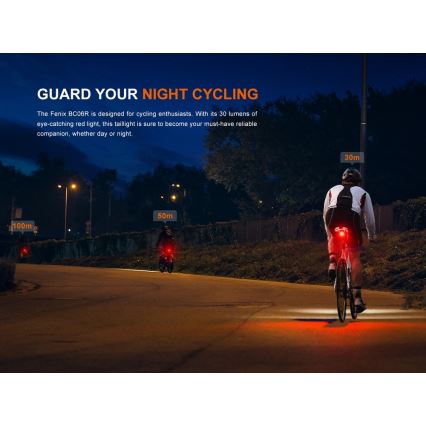 Fenix BC06R - LED cykellygte dæmpbar og genopladelig  LED/USB IP66 90 lm 24,5 timer
