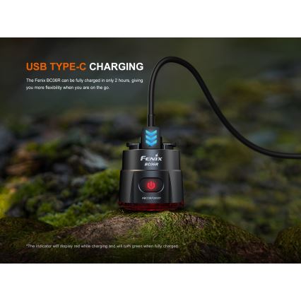 Fenix BC06R - LED cykellygte dæmpbar og genopladelig  LED/USB IP66 90 lm 24,5 timer