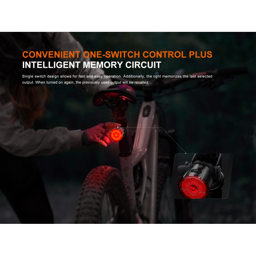 Fenix BC06R - LED cykellygte dæmpbar og genopladelig  LED/USB IP66 90 lm 24,5 timer