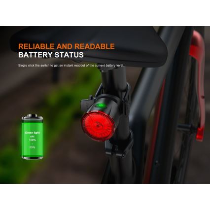 Fenix BC06R - LED cykellygte dæmpbar og genopladelig  LED/USB IP66 90 lm 24,5 timer